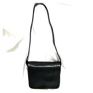 Coach Leather Saddle Bag, Black